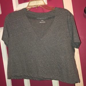Cropped grey top from AeroPostale